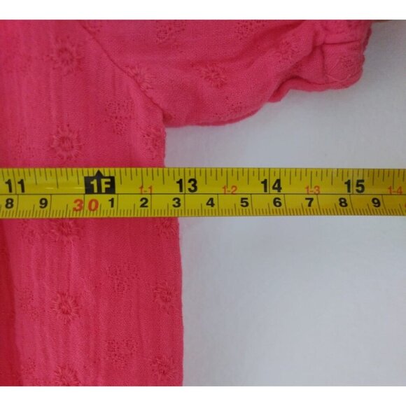 Cat & Jack Girls Pink Puff Sleeve Embroidered Blouse Size M/ 8. - Picture 7 of 8